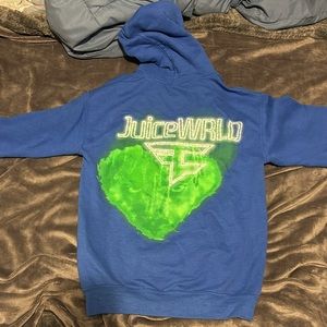 Men’s Small Faze and Juice Wrld Collab Hoodie Royal Blue and Green